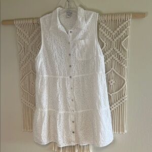 Studio White Eyelet Mini Dress